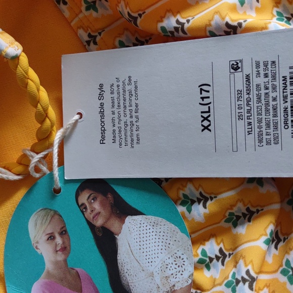 NWT Rhode For Target XXL Yellow Floral Low Rise High Leg Cheeky Bikini Bottom - Picture 5 of 13